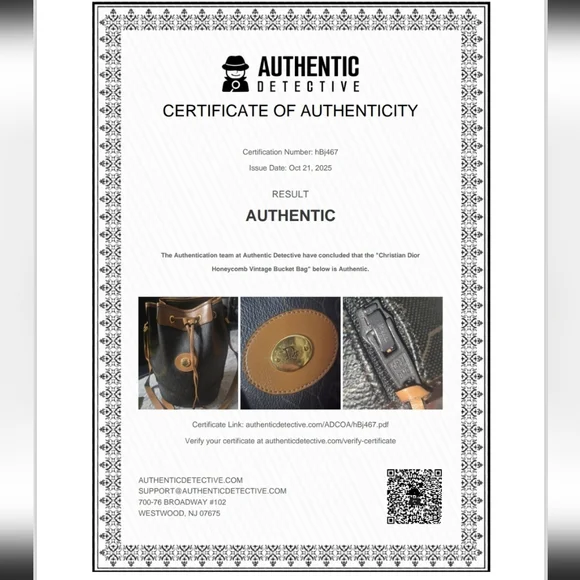 Christian Dior Black & Brown Vintage Honeycomb Crossbody Bucket Bag (EUC)(COA)✨️ - Picture 10 of 10